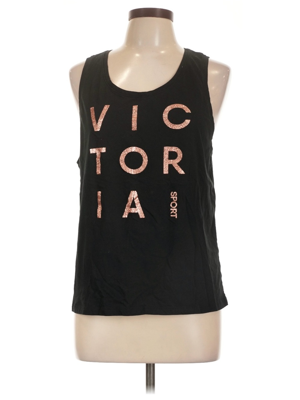 Victoria Sport Black Tank with Rose Gold Lettering